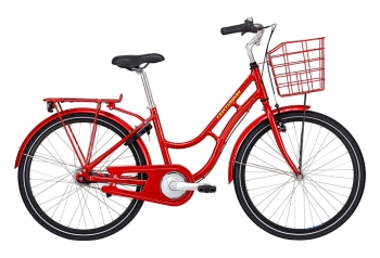 Centurion Basic Urban+ Pige Nexus 7g fodbremse 24in blank rød m. gul inkl. rød kurv