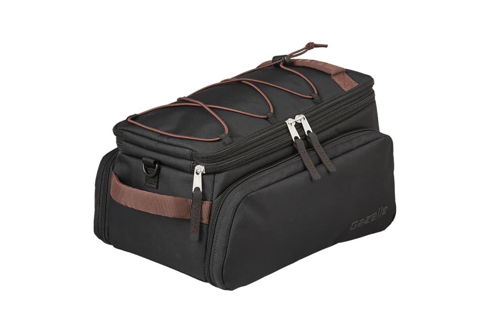 Gazelle bagagebærertaske i sort/brun