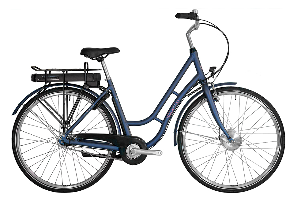 Winther G-Style E 7 gear elcykel damecykel i mat blå
