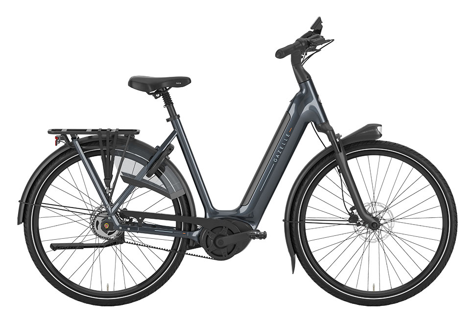 Gazelle Grenoble C5 HMB 5 gear damecykel elcykel anthracite grey grå