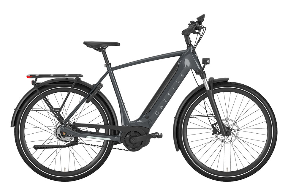 Gazelle Ultimate C5 HMB 5 gear herrecykel elcykel anthracite grey grå