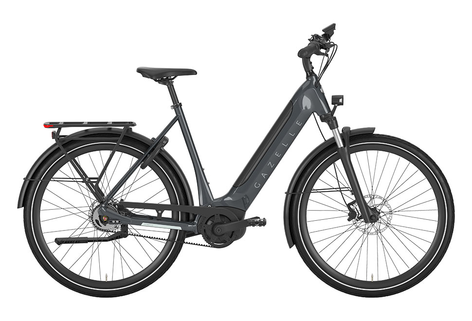 Gazelle Ultimate C5 HMB 5 gear damecykel elcykel anthracite grey grå