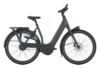 Gazelle Avignon C380 elcykel i farven Teal Grey. Cyklen har et elegant stel med lav indstigning, affjedret forgaffel og integreret batteri. Udstyret med Bosch Performance Line PX centermotor, Enviolo trinløst gearsystem og Kiox 500 farvedisplay. Designet til komfortabel bykørsel med bred indstigning og premium komponenter.