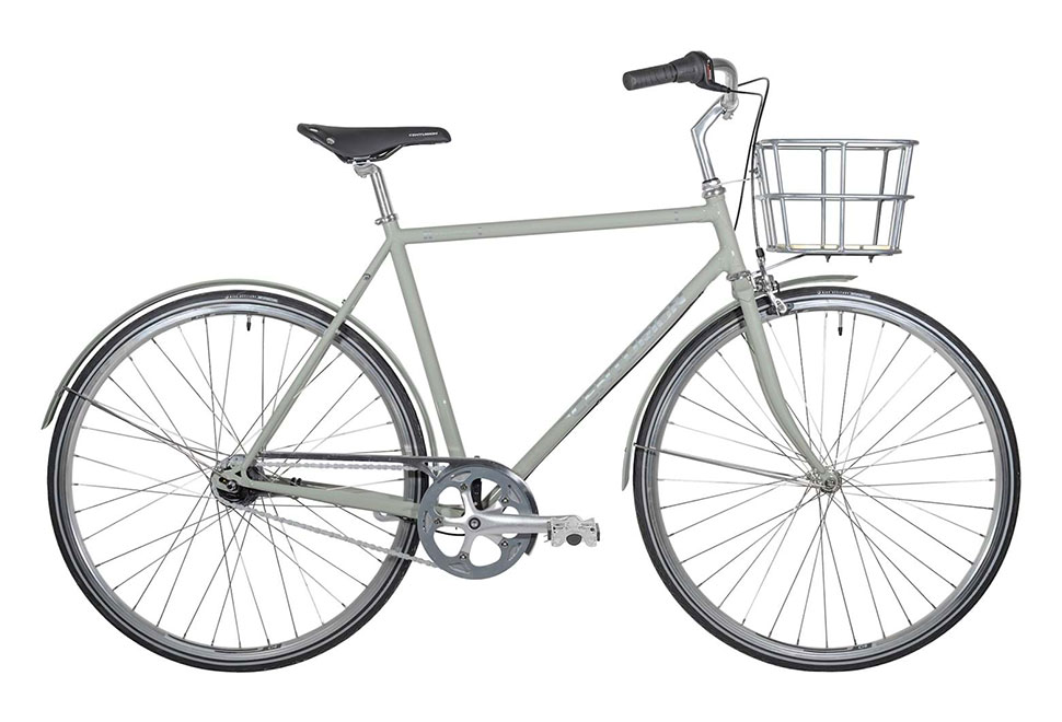 Centurion Hydrogen Herrecykel 7 gear fodbremse i farven blank grå inkl. kurv