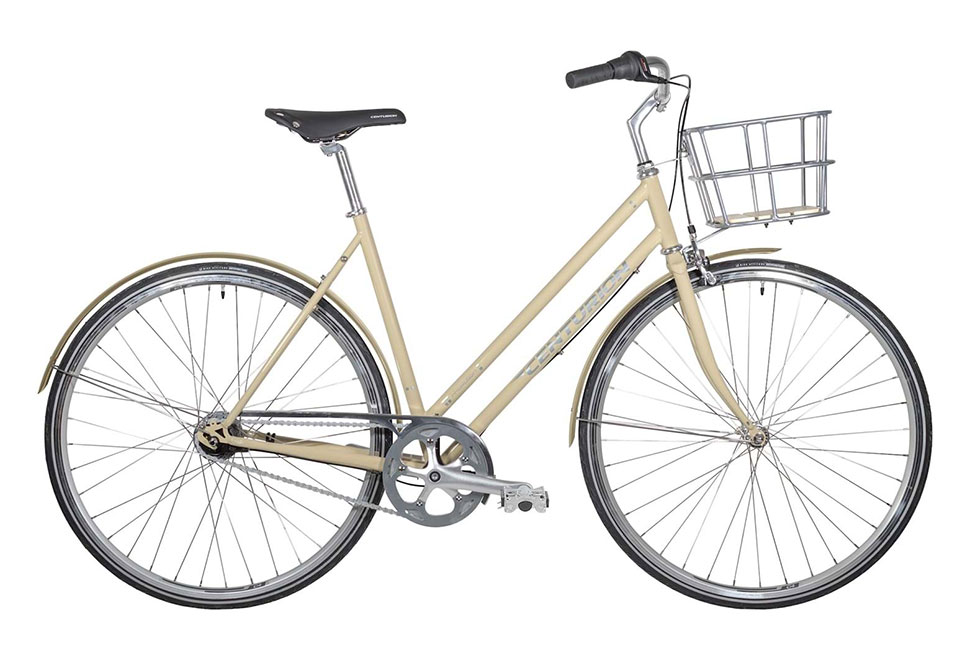 Centurion Hydrogen Damecykel 7 gear fodbremse i farven blank creme inkl. kurv