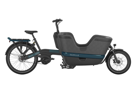 Gazelle Makki Urban ladcykel elcykel i sort set fra siden