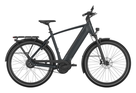 Gazelle Ultimate C380 trinløse gear e-bike herrecykel i farven teal grey / grå